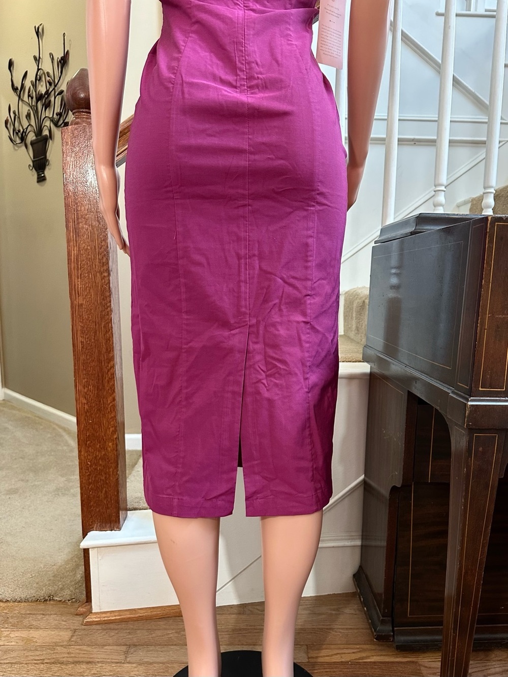 BHLDN Twist-Halter Midi Dress in Bright Magenta - Picture 8 of 10